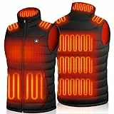 XINSONYUELL Beheizbare Weste Herren mit 16000mAh 7.4V Powerbank, Heizweste Herren mit 15 Heizzonen, 3 Einstellbar Temperatur Beheizte Weste für Winter
