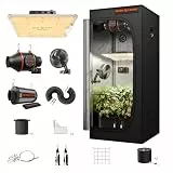Spider Farmer Growzelt Komplettset SF1000 Grow Light Dimmbarer LED Grow Lampe Vollspektrum Samsung LM301H EVO Diodes GrowZelt Kit Komplettes 70x70x160cm Hydroponics Growing Tent Set Belüftungssystem