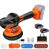 Poliermaschine Akku 21V, Exzenter Poliermaschine mit 2x Akkus, Auto Poliermaschine Set 22 pcs, Exzenter Polierer, 8 Geschwindigkeit Wachsmaschine für Autopflege, Polieren, Wachsen, Kratzerentfernung