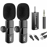 OSA Lavalier Mikrofon, Wireless mikrofon für iPhone, Android-Telefon, Kamera, Plug & Play-Ansteck-Auto-Sync und Rauschunterdrückung für Videoaufnahmen, Interviews