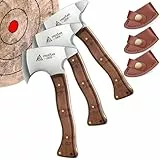 Freelander Beil Axt Set 3-teilig, 20CM Camping Beil Kleine Leichte, Full Tang Handbeil mit Scheide, Mini Wikinger Axt Klein Outdoor für Bushcraft