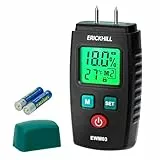 Feuchtigkeitsmessgerät, ERICKHILL EWM03 Pin-Typ Holzfeuchtemessgerät mit 5 Modi, LCD-Display mit grüner Hintergrundbeleuchtung, Holz- und Baumaterial-Schimmel-Detektor.