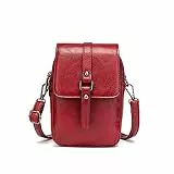 myfriday Vintage Umhängetasche für Damen Kleine Schultertasche Handtasche Messenger Bag Handytasche mit 2 Haupttaschen & Kopfhörerloch