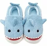 Vunavueya Hausschuhe Damen Warme gefüttert Pantoffeln Herren Winter Plüsch Hausschuh Bequem Baumwolle Slippers Schuhe Ice Blau 43/44 EU_44-45CN