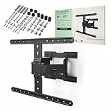 Hama TV Wandhalterung schwenkbar, neigbar, Slim (TV Wandhalterung 37-90 Zoll, VESA 200x200 bis VESA 600x400, bis 50kg, ausziehbare Halterung, geringer Wandabstand, mit Fischer-Dübeln) schwarz