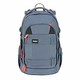 BOLD Lässig Schulrucksack mit Reflektoren und höhenverstellbarem Rückenteil/School Backpack Bold blue