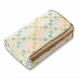 ACUSHLA Merino Mischwolle Decke Kuscheldecke 160x200cm Große Super Soft Sofadecke Wohndecke Tagesdecke Bettüberwurf Warme Gehäkelte Winter Blanket (Farbiges Raster )