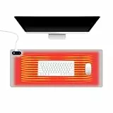CJBIN Beheizte Schreibtischunterlage, 80X33cm Wasserdichter Beheiztes Mousepad, Beheizbare Schreibtischunterlage Leder mit Automatischer Abschaltung, Beheizbare Tischunterlage für Büro Zuhause (Grau)
