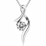 B.Catcher Damen kette, halskette damen silber 925 Cubic Zirconia Anhänger, Twist Heart Kollektion Schmuck, Luxus Handwerkskunst Design, für Valentinstag/Jahrestage/Geburtstage