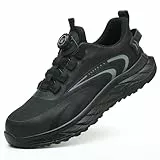 Rona Shoes Sicherheitsschuhe Arbeitsschuhe Stahlkappenschuhe Leichte Bequeme Sportliche Arbeitsschutzschuhe Herren Damen Hades Black EU 42