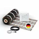 Elektrische Fußbodenheizung für Fliesen: Zweiader-Heizmatte WARMON CLASSIC 150 W/m² inkl. Thermostat mit Bodensensor, Thermostat:, Mattengröße:1,5 m²