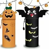 Halloween Silikon Federmäppchen radierbaren Gelstiften mit thermoempfindlicher Radiertinte,2-in-1 Weiche Silikontasche Kawaii Federmäppchen mäppchen,verschiedene Tintenfarben und Schaftdesigns