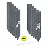 Hoberg Schiefer-Pflanzschilder 10er-Set – Robuste Schieferplatten für Garten, Kräuterbeet & Hochbeet | Wetterfest, langlebig & ideal für Gewächshaus | 15x2,5cm [schwarz]