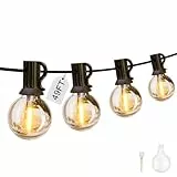 IKERY USB-Garten-Lichterkette, 15 m, warmweiß, 25 + 1 COB-Globus-Leuchtmittel, IP65 wasserdicht, festliche Lichter für den Innen- und Außenbereich, für Pavillon, Weihnachten, Hinterhof, Party,