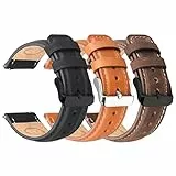 Wristitani 3er Set Leder Uhrenarmband 20mm 22mm Armband, Schnellverschluss-Ersatzriemen aus Metall Uhrenarmbänder für Damen und Herren
