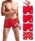 Trendy Boy 4er-Pack Herren Baumwoll-Trunks – Weihnachts-Boxershorts, Regular Fit, Weiche Atmungsaktive Alltagsunterwäsche (5185, 3XL)