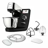 Tefal I-Coach Touch Küchenmaschine, 1200 W, 21 Auto-Programme, inkl. Back-Zubehör und App, intuitives Coaching, personalisiertes Erlebnis, Touchscreen, Schwarz/Silber, QB950D37