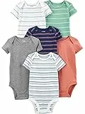 Simple Joys by Carter's Baby-Jungen Short Sleeve Bodysuit Hemd, Mehrfarbig/Streifen, 0-3 Monate (6er Pack)
