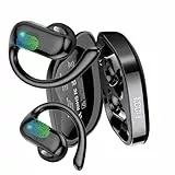 Open Ear Kopfhörer Bluetooth 5.4 HiFi Stereo, 2026 Kopfhörer Kabellos Bluetooth mit ENC Noise Cancelling Mic, 42Std Ohrhörer mit Ohrhaken,IPX7 Wasserdicht Sportkopfhörer für Laufen/Reiten Tiefschwarz