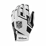 Wilson NFL Stretch Fit Receivers Handschuh – Jugendgröße, Weiß/Schwarz