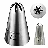 Tumtanm 2D-Spritztülle mit großer Tropfenblume, große nahtlose Edelstahl-Spritztülle #2D