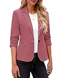Roskiky Blazer Damen Elegant Damen Jacke Dressy 3/31 Ärmel Blazer S
