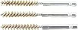 BGS 3078-8-M | Messingbürste | 3-tlg. | 8 mm | Antrieb Außensechskant 6,3 mm (1/4') | Loch-Drahtbürsten | für BGS 3078