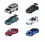 Majorette Auto Mercedes-AMG Premium (1 Modellauto) - luxuriöses Spielzeugauto aus Metall mit Freilauf und zu öffnendem Teil, zufällige Auswahl aus 6 Autos für Sammler und Kinder ab 3 Jahre, 7,5 cm