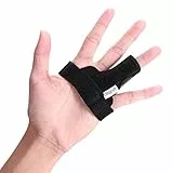 Clispeed Fingerschiene, Schiene für Zeigefinger, integrierte Aluminium-Unterstützung, verstellbare Bandage zur Schmerzlinderung, Schwarz