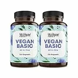 2x120 Kapseln Yes Vegan Complex - Vitamin B12 K2 D3 Eisen Zink Selen und Omega 3 vegan - speziell für Vegetarier und Vegan - Vegan Supplements