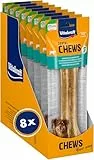Vitakraft Dental Chews, Hundekauknochen, Kauknochen aus Rinderhaut, zur Zahnreinigung und Mundhygiene, ohne Zusatz von Zucker (8x 160g)