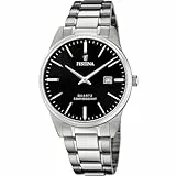 Festina Herren Uhr Analog aus Edelstahl 316L Silber - Quarzwerk - Kalender - Mineralglas mit hoher Widerstandsfähigkeit - Wasserdicht bis 5 ATM F20511/4
