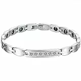 JewelryWe Schmuck Edelstahl Paare Armbänder mit Zirkonia Schwarz Magnet Armband Magnetarmband Partnerarmband Armreif für Damen