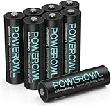 POWEROWL Lithium Batterie AA (Nicht Wiederaufladbar) 1,5V 3000mAh 8 Stück
