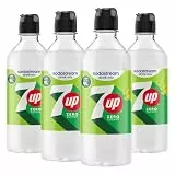 SodaStream drink mix 7UP Zero Zucker, 4er-Pack Zitrone-Limette Sirup für Wassersprudler, Getränkesirup zuckerfrei und koffeinfrei, 4 x 440 ml