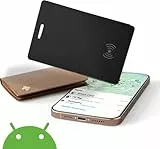 Android Smart Tracker,Wallet Tracker Karte 1.8mm Karte Kompatibel Google Mein Gerät Finden Hub App (nur Android) IP68 Wasserdicht Smart Tag Card Schlüsselfinder für Koffer (schwarz, 1 pcs)