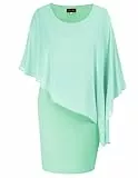Hanna Nikole Abendkleider Elegant FüR Hochzeit Damen GroßE GrößE Chiffon-üBerwurf Kleid Paillettenkleid Festliche Kleider Spitzenkleid Cocktailkleid Knielang Glitzer Outfit Party Kleider