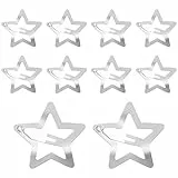 WLLHYF 10 Stück Metall-Stern-Haarspangen mit Schnappverschluss silberfarben niedliche kleine Haarspangen ausgehöhlte Sterne-Haarnadel für Kinder Mädchen Halloween Weihnachten schöne Kopfbedeckungen