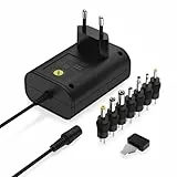 ANSMANN APS 1500 Netzteil 12V - Netzstecker bis max. 1500mA (mit 7 universal Adapter Stecker) Netzadapter zur Stromversorgung vieler Elektrokleingeräte von 3-12 Volt regelbar