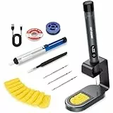 JINDUN Lötkolben Set, Portable Lötset mit LED-Display Einstellbare Temperatur 200–450°C, 3 C210 Lötspitzen, Elektronik Akku Lötkolben Schnelles Aufheizen für Reparaturen, Löten & Entlöten