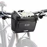 CestMall 3.5L Fahrradtsche zur Befestigung am Lenker, mit abenehmbaren Schultergurt. Fahrrad Lenkertasche Wasserdicht Fahrradtasche Lenkertasche Schwarz