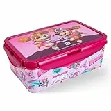 p:os PAW Patrol Brotdose Kinder mit Fächern - Auslaufsichere Bento Box Kinder für Kindergarten und Schule - Für Mädchen, Rosa