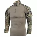 LANBAOSI Herren Ripstop Tactical Shirt Langarm Combat Shirt Multicam Militär-T-Shirts Airsoft Jagd