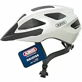 ABUS Rennradhelm Macator - sportiver Fahrradhelm für Einsteiger - auch für Zopfträger/-innen - für Damen und Herren - Weiß Glänzend, Größe M