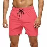 Arcweg Badehose für Herren mit Reißverschlusstasche Atmungsaktiv Wasserabweisend Badeshorts Männer Trainingsshorts Elastisch Verstellbar Mit Tunnelzug Meshfutter
