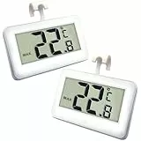 Kühlschrankthermometer, Digital Gefrierschrank Thermometer Mit Gefrierschrank Thermometer Einfach zu lesen LCD Display mit Max/Min Record Funktion Perfekt für Innen/Im Freien/Zuhause(Weiß-2)