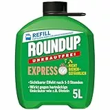 ROUNDUP® Unkrautfrei Express Fertigmischung, Unkrautvernichter, 5 L, ohne Glyphosat, sofortige Wirkung, bis 166 m² volle Fläche