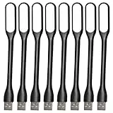 EBYPHAN 8pcs Mini USB Licht für Tastatur, Flexible USB Laptop Licht, Einstellbare USB Lampe für Notebook Computer (Schwanenhals Struktur, LED Beleuchtungsquelle) (Schwarz)