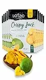 Knusprige LOTAO Jackfruit Chips: BIO Jackfrucht ohne Zuckerzusatz als fruchtiger Snack | Fruchtchips ungezuckert auch als Obst Topping für Müsli, Smoothie Bowl und Porridge (10 x 45g Vorratspaket)