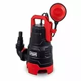 Scheppach DWP400 Schmutzwassertauchpumpe 400W | Fördermenge 9000 L/h | Förderhöhe 6m Eintauchtiefe 7m | Partikelgröße 30mm | für Klar- & Schmutzwasserpumpe | Tauchpumpe mit Saugfunktion flachsaugend